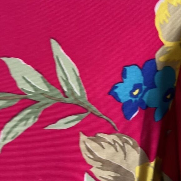 Lauren Ralph Lauren Pink Floral Faux Wrap Valayna Dress Size 6 - Picture 5 of 5